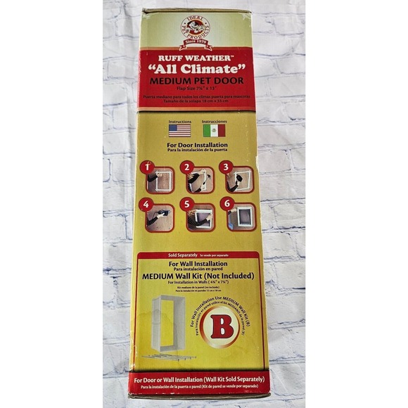 Ideal Pet Products RUFF WEATHER Dog Door Medium 7.25" x 13" Flap SEALED - Picture 2 of 9